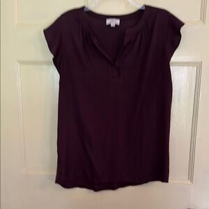 LOFT burgundy Blouse Classic Style